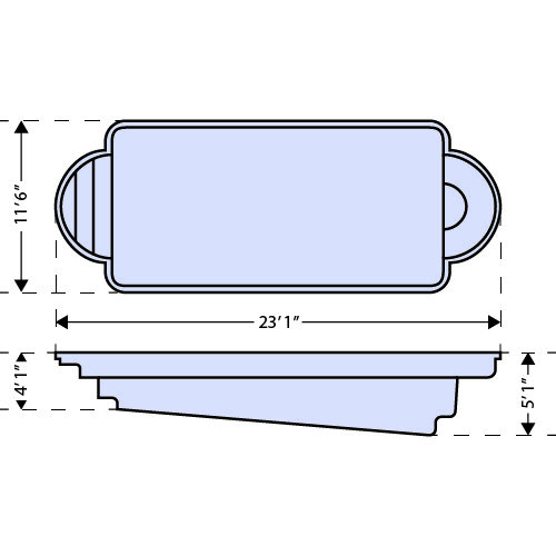 4. Roman Model Fiberglass Pool