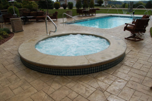 Sarasota Spa with stamped concrete